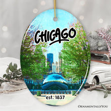 Load image into Gallery viewer, Simply Unique Chicago Christmas Ornament, Ceramic Keepsake Souvenir Gift