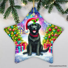 Carregar imagem no visualizador da galeria, Sparkling Yuletide Black Labrador Retriever Ornament, Joyful Christmas Gift