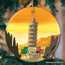 Load image into Gallery viewer, Sunset in Pisa Italy Vintage Art Souvenir Ceramic Christmas Ornament