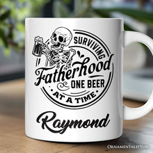 Carregar imagem no visualizador da galeria, Surviving Fatherhood Personalized Mug, Beer Dad Gift with Custom Name
