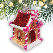 Carregar imagem no visualizador da galeria, (Pre-Order) Sweet Treat Cottage Candy Lane House Glass Christmas Ornament