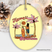Carregar imagem no visualizador da galeria, Unique Hawaii Cartoon Art Christmas Ornament, Holiday Gift for Surfers