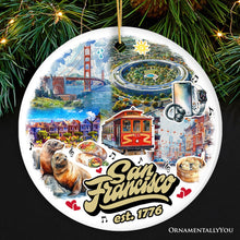 Load image into Gallery viewer, Unique San Francisco Handcrafted Ceramic Ornament, California Souvenir and Christmas Gift