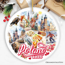 Carregar imagem no visualizador da galeria, Vibrant Poland Cultural Heritage Ornament, Eastern European Landmarks Christmas Gift and Warsaw Souvenir