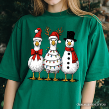 Carregar imagem no visualizador da galeria, Vintage Christmas Silly Goose T-Shirt, Snowman Spoof Winter Tee