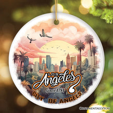 Load image into Gallery viewer, Vintage Los Angeles Paradise City of Angels Ornament, Ceramic California Vacation Souvenir
