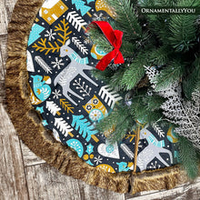 Load image into Gallery viewer, Woodland Animal Scandinavian Folk Christmas Tree Skirt