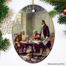 Load image into Gallery viewer, Writing of the Declaration of Independence Painting Ornament, Vintage American History
