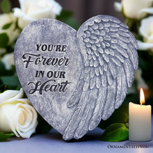 Load image into Gallery viewer, You’re Forever in Our Hearts Angel Wing Stepping Stone, 9.5" Garden Decorative Memorial Resin Figurine