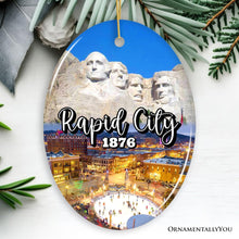 Load image into Gallery viewer, Adventurous Rapid City Christmas Ornament, South Dakota Mt. Rushmore Heritage Gift and Souvenir