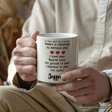 Load image into Gallery viewer, All The Things to Say Heartful Message Personalized Mug, Romantic Sincere Gift For Husband or Wife With Custom Name