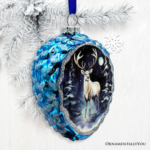 Load image into Gallery viewer, Arctic Animal Illustration Pinecone Glass Christmas Ornament Set