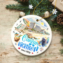 Carregar imagem no visualizador da galeria, Artistic Cancun Tropical Vacation Art Ornament, Mexico Traveler Souvenir Gift