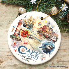 Load image into Gallery viewer, Artistic Cape Cod Exhibit Ornament, Massachusetts Landmark and Souvenir Gift