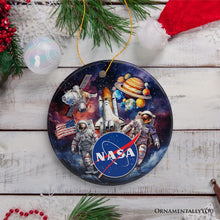 Carregar imagem no visualizador da galeria, Artistic NASA Handcrafted Christmas Ornament, Astronaut in Outer Space with the Planets
