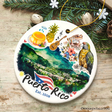 Load image into Gallery viewer, Artistic Puerto Rico Tropical Scenery Ornament, Caribbean Paradise Souvenir Gift