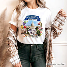 Carregar imagem no visualizador da galeria, Artistic Washington State Themes and Landmarks T-Shirt, Tee for History and Travel Lovers