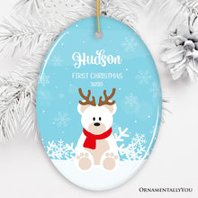 Carregar imagem no visualizador da galeria, Baby’s 1st Christmas Polar Bear Personalized Ornament