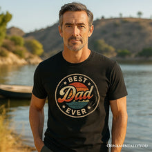 Load image into Gallery viewer, Best Dad Ever Retro Sunset T-Shirt, Black Vintage Fathers Gift Tee