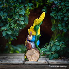 Load image into Gallery viewer, Bloom with Joy Sunflower Gnome 10" Garden Statue Figurine with Guitar, Spring and Summer Home Decoration
