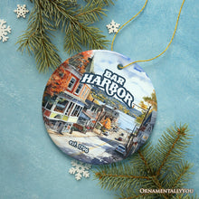 Cargar imagen en el visor de la galería, Charming Bar Harbor Street Ornament and Holiday Decoration, Maine Keepsake and Present
