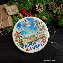 Cargar imagen en el visor de la galería, Charming Pigeon Forge Tennessee Artistic Handmade Ornament, Souvenir and Gatlinburg Christmas Decoration