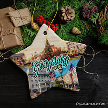 Load image into Gallery viewer, Charming Town of Gettysburg Ornament, Historical Vintage Pennsylvania Christmas Keepsake