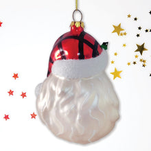 Cargar imagen en el visor de la galería, Cheerful Santa Head Sparkling Glass Christmas Ornament
