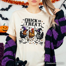 Cargar imagen en el visor de la galería, Chick or Treat Chicken T-Shirt, Funny Farmhouse Halloween Tee