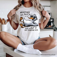 Cargar imagen en el visor de la galería, Chill Duck Life Quote T-Shirt, Sarcastic White Tee for Cool People