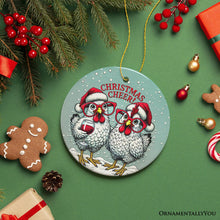 Load image into Gallery viewer, Christmas Cheer Chicken Ornament, Whimsical Holiday Tree Decoration