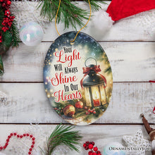 Cargar imagen en el visor de la galería, Christmas Lantern Light in Our Heart Ornament, Eternal Shine Memorial Gift