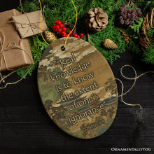 Cargar imagen en el visor de la galería, Confucius Wisdom on Ignorance Ceramic Ornament, Self Reflection Quote Decor And Gift