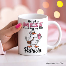 Load image into Gallery viewer, Coquette Pink Goose Personalized Mug, Sassy Gift With Custom Name