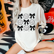 Load image into Gallery viewer, Coquette Volleyball Bows T-Shirt, Cute Athletic Sports Game Day Tee