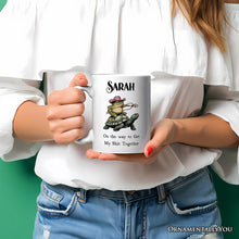 Load image into Gallery viewer, Cowboy Frog And Turtle Personalized Mug, Sarcastic Quote Gift With Custom Name