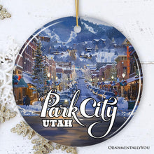 Load image into Gallery viewer, Culturally Artistic Park City Ceramic Ornament, Utah Picturesque Mountain Town Christmas Souvenir