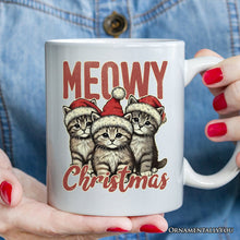 Load image into Gallery viewer, Cute Meowy Christmas Personalized Mug, Baby Cat Lover Gift with Custom Name