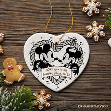 Carregar imagem no visualizador da galeria, Cute Mouse Couple Love Quote Ornament, Classic Steamboat Willie Christmas Gift and Decor