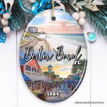 Load image into Gallery viewer, Destin Beach Florida Coastal Vacation Paradise Christmas Ornament, Emerald Coast Souvenir
