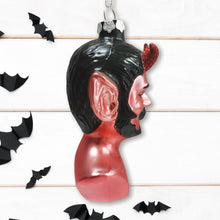 Load image into Gallery viewer, Devil Head Glass Christmas Ornament, Halloween Horror Tree Decoration
