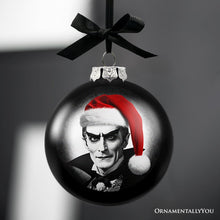 Load image into Gallery viewer, Dracula Spooky Christmas Portrait Glass Ornament, Black Horror Halloween Tree Decoration