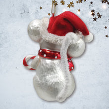 Load image into Gallery viewer, Festive Holiday Mouse Glass Christmas Ornament