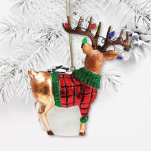 Carregar imagem no visualizador da galeria, Festive Reindeer Glass Christmas Ornament Figurine