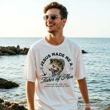 Carregar imagem no visualizador da galeria, Fisher of Men Christian T-Shirt, Matthew 4:19 Bible Verse Fisherman Tee