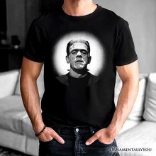 Carregar imagem no visualizador da galeria, Frankenstein Spooky Portrait T-Shirt, Horror Villain Theme Halloween Tee