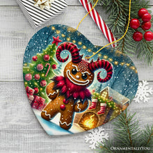 Carregar imagem no visualizador da galeria, Frosted Krampus Gingerbread Man Ornament, Mischievous Christmas Gift and Decor