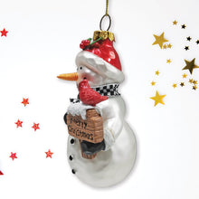 Carregar imagem no visualizador da galeria, Frosty Neighborhood Snowman Glass Christmas Ornament, Delightful Holiday Decoration