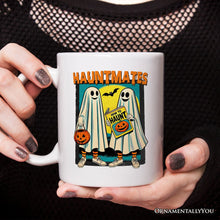 Load image into Gallery viewer, Funny Retro Ghosts Hauntmates Personalized Mug, Vintage Best Friend Halloween Gift with Custom Names