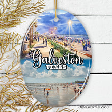 Carregar imagem no visualizador da galeria, Galveston Cultural Ceramic Ornament, Texas Coastal Christmas Gift